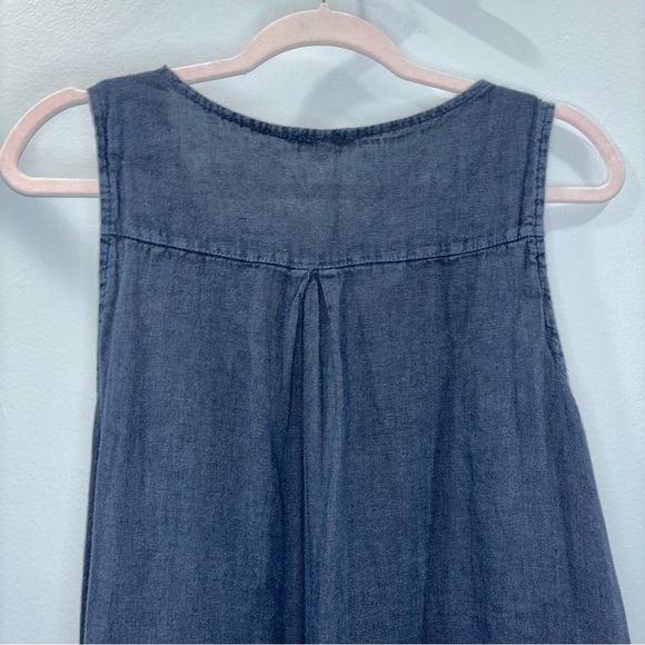 100% Linen Via Signoria Dress with Crochet Trim | Made in Italy | Size L | Vacay - Picture 8 of 12